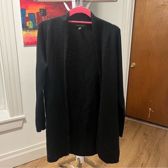 Banana Republic size Medium Black Open Front Longline Cardigan - Picture 1 of 7